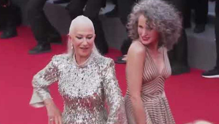 Η Helen Mirren και η Andie MacDowell χορεύουν κόκκινο χαλί του Φεστιβάλ Καννών και αποθεώνονται